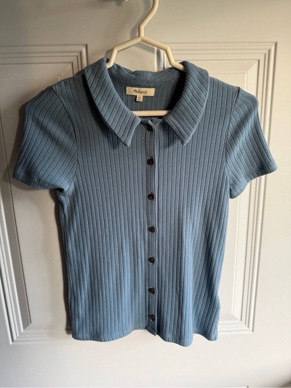 Madewell Rib Polo Button-Front Tee size XS